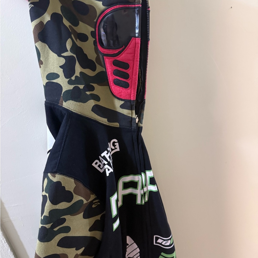 Bape Hoodie Camouflage & Black/Red Full-Zip Hoodie